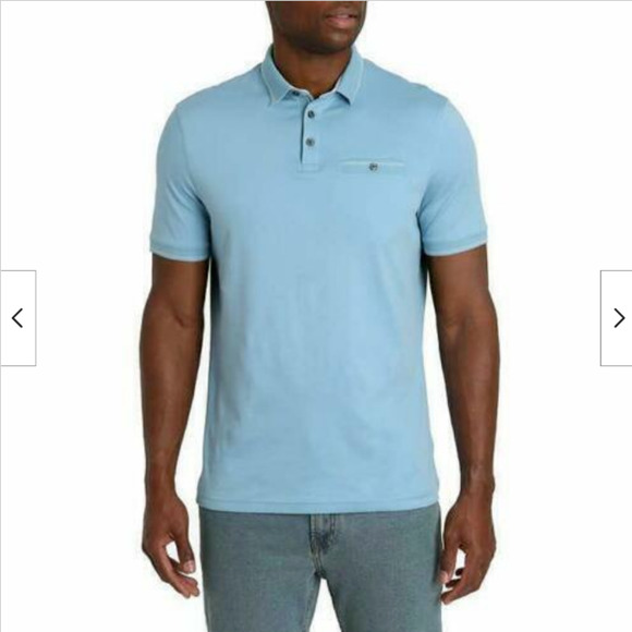 Jachs New York Polo Shirt Mens 3XL Copen Blue Cotton Three Button Short Sleeve - Picture 9 of 11